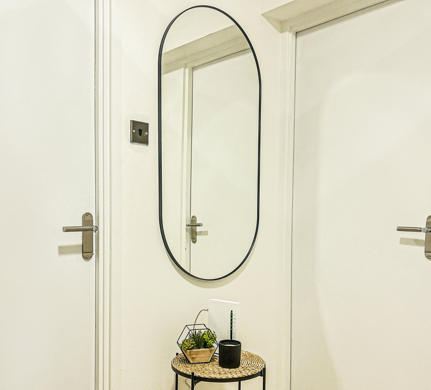stylish mirror in airbnb modern bright entrance
