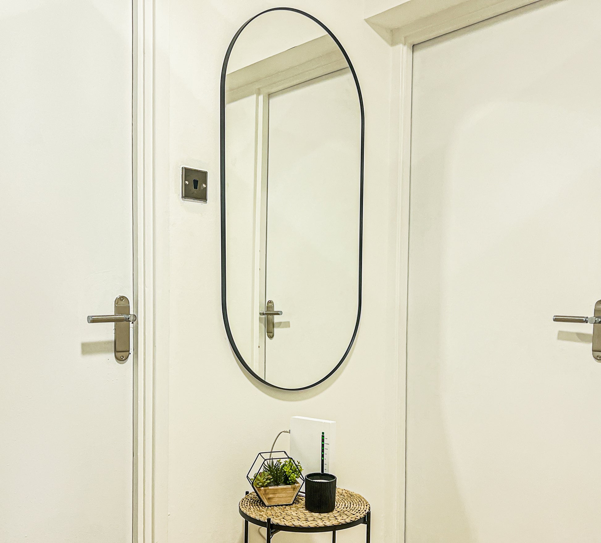 stylish mirror in airbnb modern bright entrance
