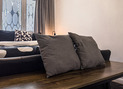 stylish pillows from an airbnb property in central london